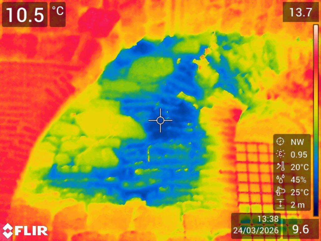 Termografska snimka istog zidanog otvora i povijesne strukture